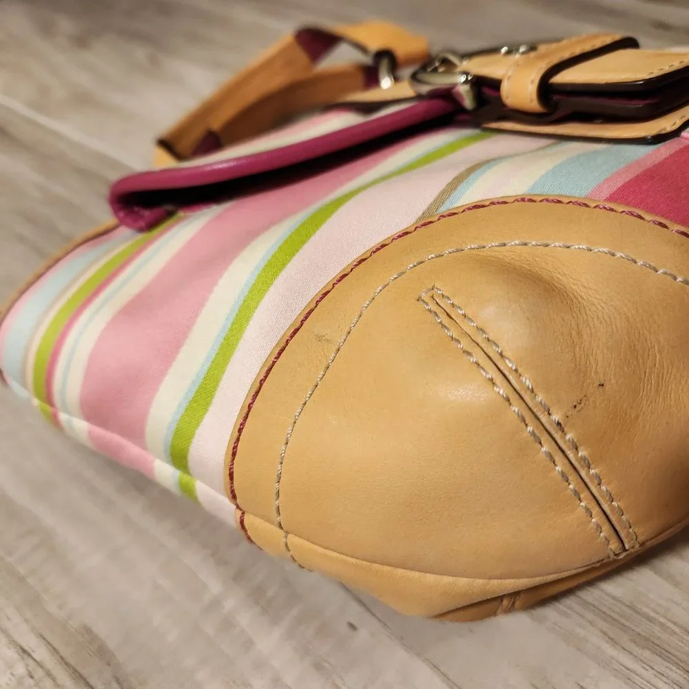 Euc Coach Hampton Y2K Multi-Colored Striped Handbag Purse - Picture 7 of 12